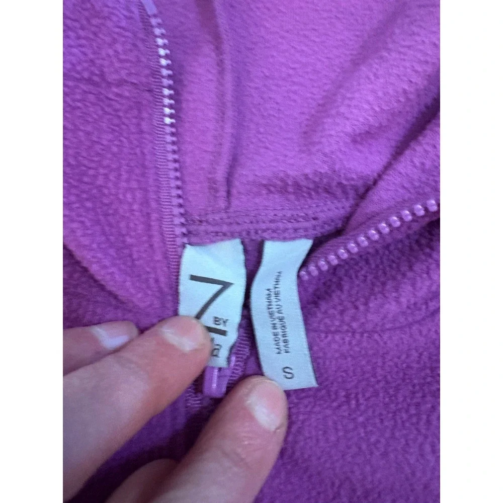 Z By Zella Fleece Hoodie Purple Pullover Crop Top Activewear Womens Small - Picture 4 of 7